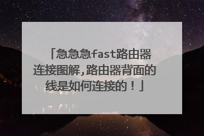 急急急fast路由器连接图解,路由器背面的线是如何连接的！