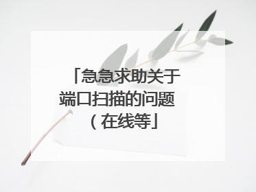 急急求助关于端口扫描的问题(在线等