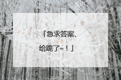 急求答案、给跪了~!