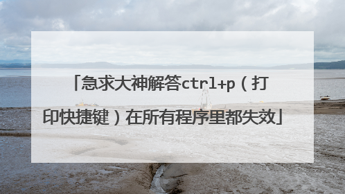 急求大神解答ctrl+p(打印快捷键)在所有程序里都失效