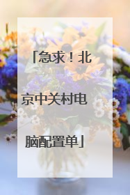 急求！北京中关村电脑配置单