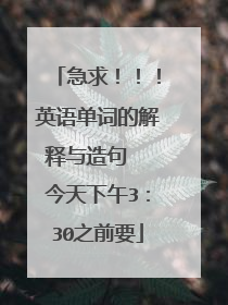 急求！！！英语单词的解释与造句  今天下午3：30之前要