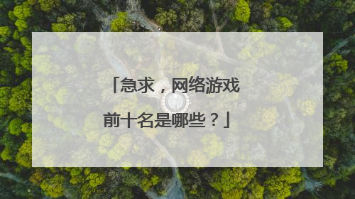 急求,网络游戏前十名是哪些?