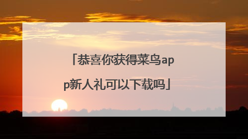 恭喜你获得菜鸟app新人礼可以下载吗