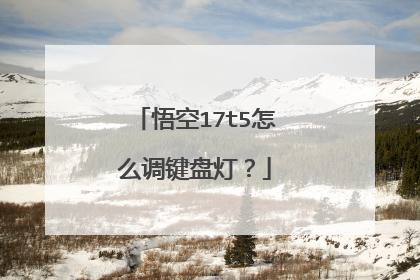 悟空17t5怎么调键盘灯?