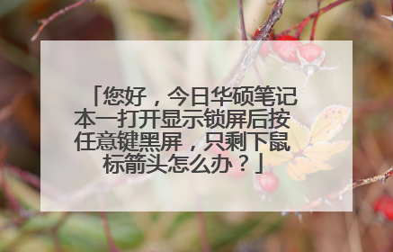 您好，今日华硕笔记本一打开显示锁屏后按任意键黑屏，只剩下鼠标箭头怎么办？