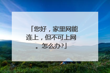 您好，家里网能连上，但不可上网。怎么办?