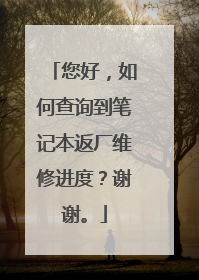 您好，如何查询到笔记本返厂维修进度？谢谢。
