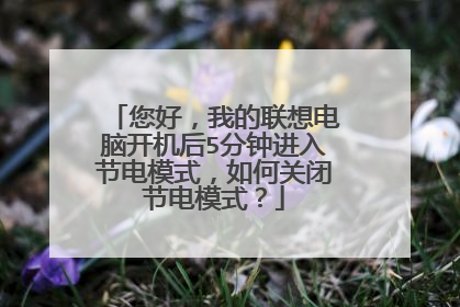 您好,我的联想电脑开机后5分钟进入节电模式,如何关闭节电模式?