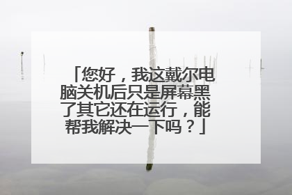 您好,我这戴尔电脑关机后只是屏幕黑了其它还在运行,能帮我解决一下吗?