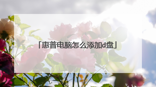 惠普电脑怎么添加d盘
