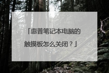 惠普笔记本电脑的触摸板怎么关闭?
