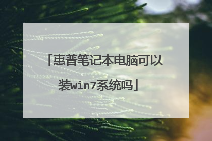 惠普笔记本电脑可以装win7系统吗