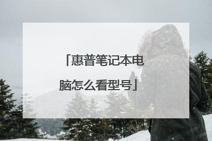 惠普笔记本电脑怎么看型号
