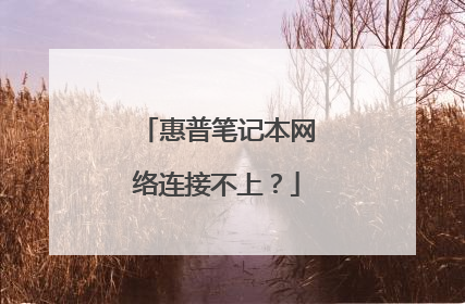 惠普笔记本网络连接不上?