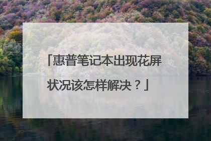 惠普笔记本出现花屏状况该怎样解决?
