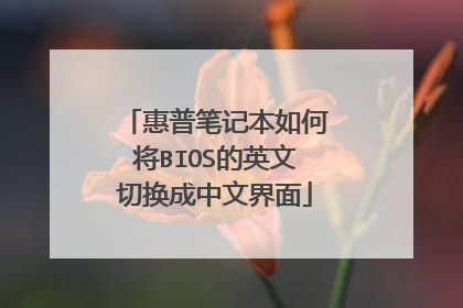 惠普笔记本如何将BIOS的英文切换成中文界面