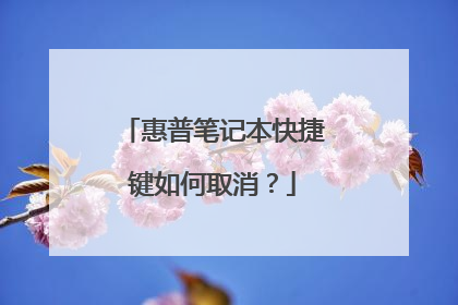 惠普笔记本快捷键如何取消？