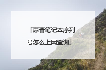惠普笔记本序列号怎么上网查询