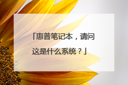 惠普笔记本，请问这是什么系统？