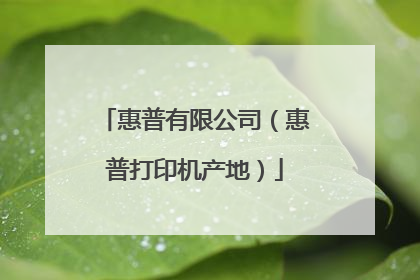 惠普有限公司(惠普打印机产地)