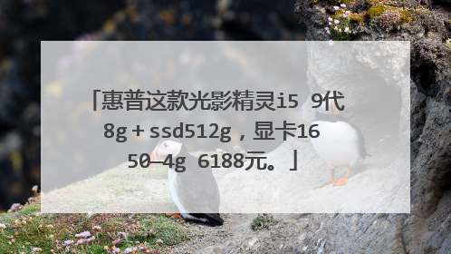 惠普这款光影精灵i5 9代 8g+ssd512g,显卡1650—4g 6188元。