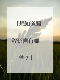 想知道编程语言有哪些？