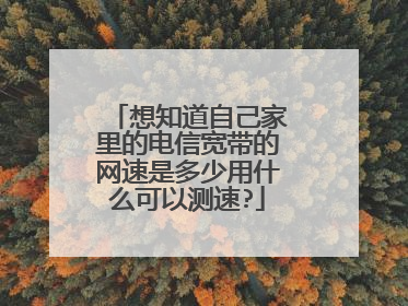 想知道自己家里的电信宽带的网速是多少用什么可以测速?