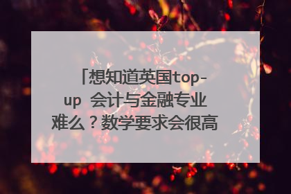 想知道英国top-up 会计与金融专业难么？数学要求会很高么？好毕业么？