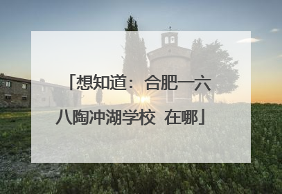 想知道: 合肥一六八陶冲湖学校 在哪