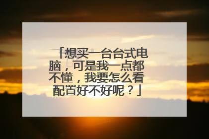 想买一台台式电脑,可是我一点都不懂,我要怎么看配置好不好呢?