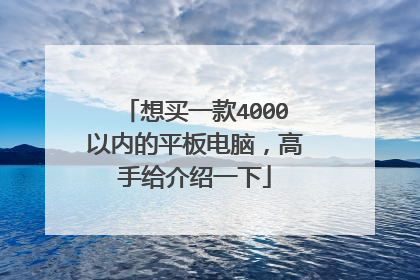 想买一款4000以内的平板电脑,高手给介绍一下