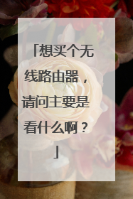 想买个无线路由器，请问主要是看什么啊？