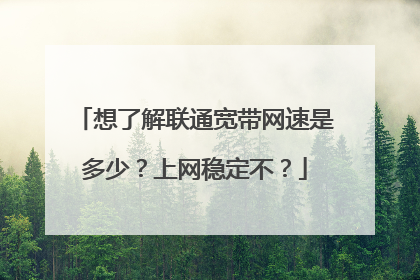想了解联通宽带网速是多少?上网稳定不?