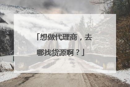 想做代理商,去哪找货源啊?
