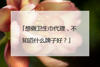 想做卫生巾代理,不知道什么牌子好?