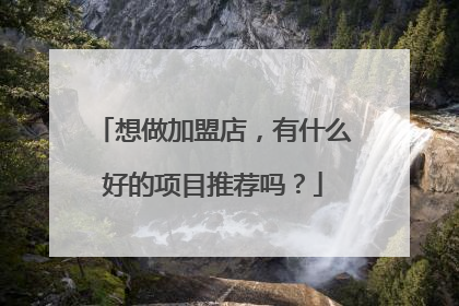 想做加盟店，有什么好的项目推荐吗？