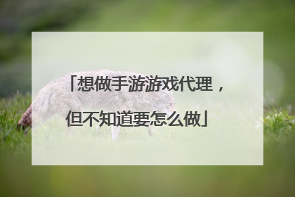 想做手游游戏代理，但不知道要怎么做