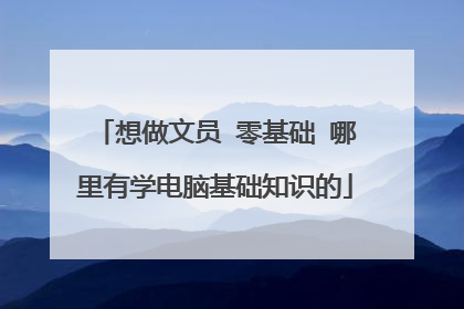 想做文员 零基础 哪里有学电脑基础知识的