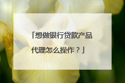 想做银行贷款产品代理怎么操作？