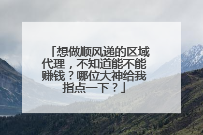 想做顺风递的区域代理，不知道能不能赚钱？哪位大神给我指点一下？