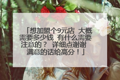 想加盟个9元店 大概需要多少钱 有什么需要注意的？ 详细点谢谢 满意的话给高分！
