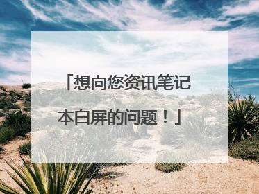 想向您资讯笔记本白屏的问题!