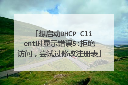 想启动DHCP Client时显示错误5:拒绝访问,尝试过修改注册表