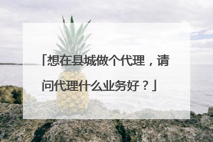 想在县城做个代理,请问代理什么业务好?
