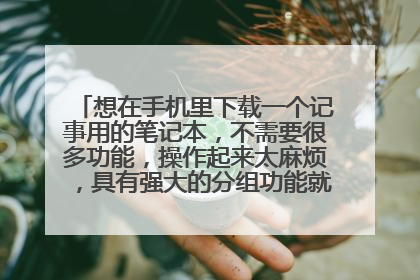 想在手机里下载一个记事用的笔记本,不需要很多功能,操作起来太麻烦,具有强大的分组功能就可以,因为工