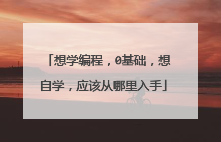 想学编程,0基础,想自学,应该从哪里入手