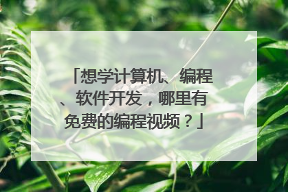 想学计算机、编程、软件开发，哪里有免费的编程视频？