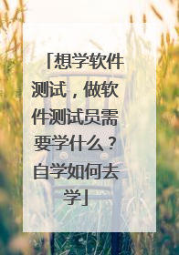 想学软件测试,做软件测试员需要学什么?自学如何去学