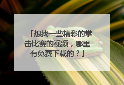想找一些精彩的拳击比赛的视频，哪里有免费下载的？